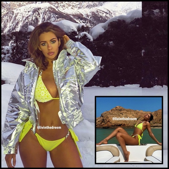 Bahimi Aruba Triangle Top M & Cheeky Bottom M in Lightning Bolt$155 - Picture 1 of 16